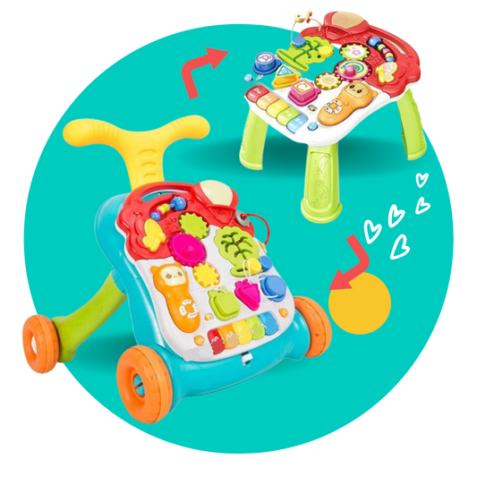 2-in-1 Baby Walker & Musical Table Toy