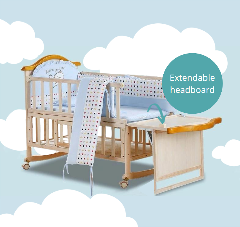 Little Bambino 5 in 1 Baby Rocking Cot Co Sleeper Crib