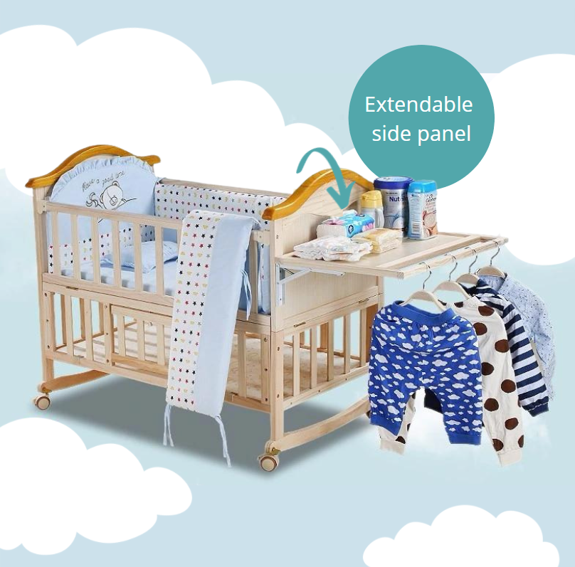 Little Bambino 5-in-1 Baby Rocking Cot & Co-Sleeper Crib
